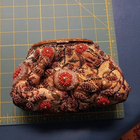 Beaded Bag by M&W Embroidered Cottagecore Granny Chic Special Event Amazing Bag - Picture 4 of 7